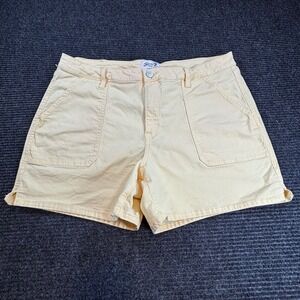 Seven7 Premium Brand Womens Utility Shorts Pale Yellow Size 16 Cotton Blend